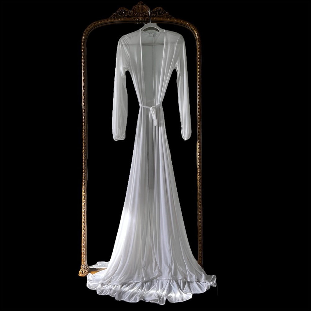 WantMyLook white long dress, beach cover up, swimsuit cover up, size small